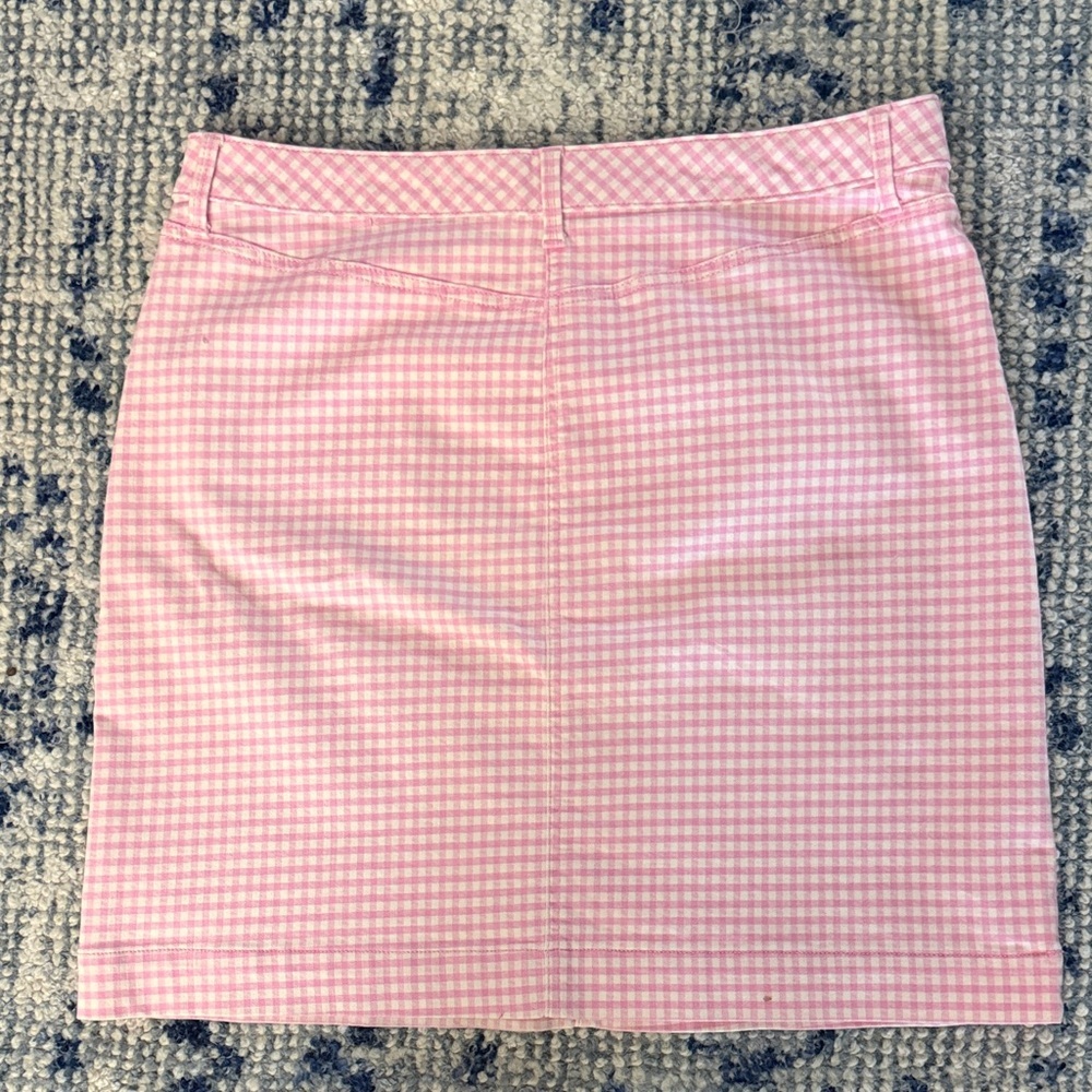 Talbots Pink Gingham Pencil Skirt - Picture 2 of 8